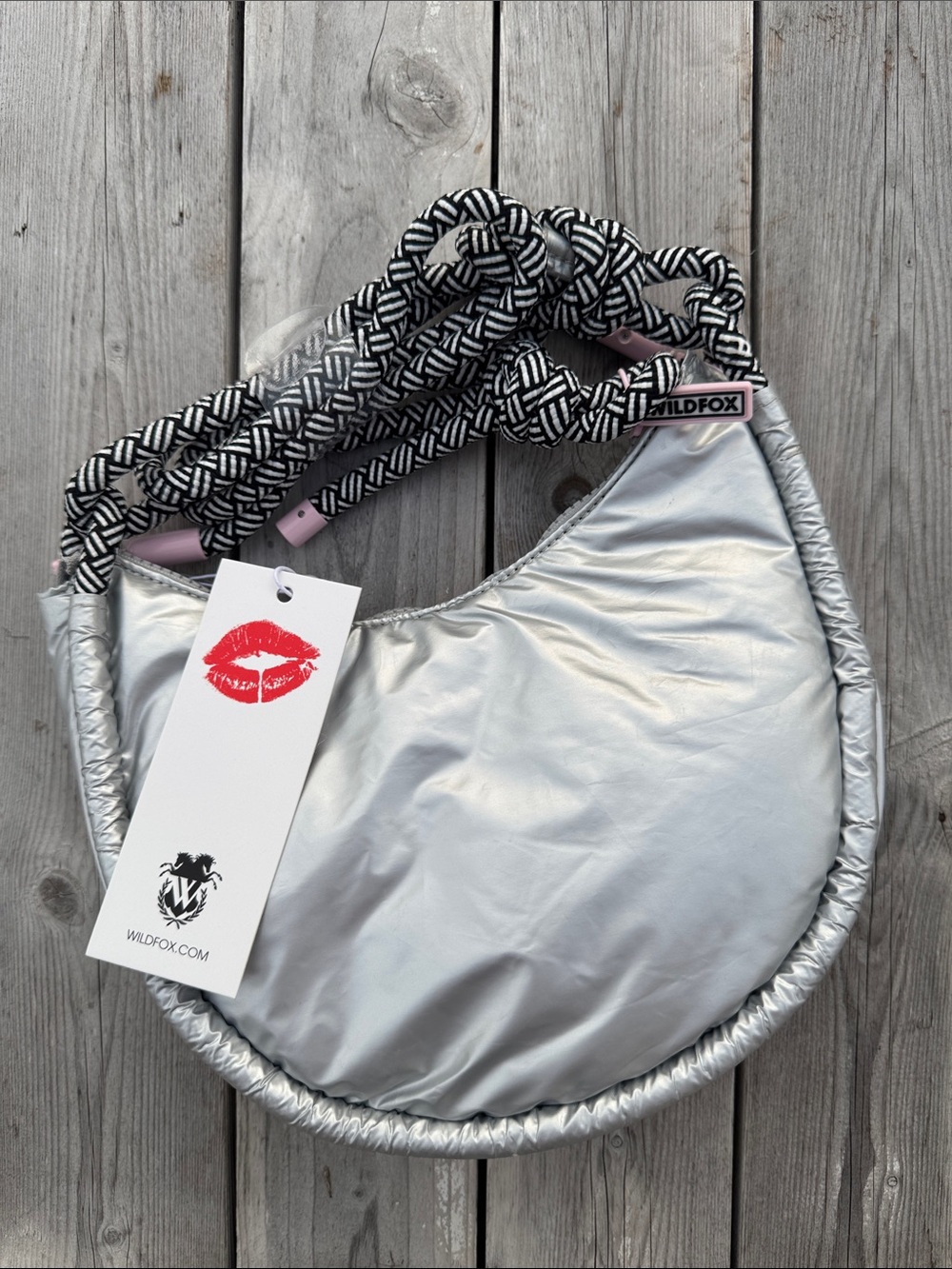 Wildfox Metallic Silver Crossbody Bag NWT